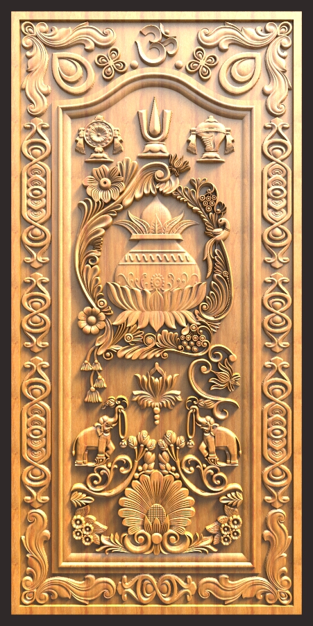 Latest Kalasam Door for CNC Carving