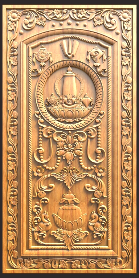 Half Balaji Door Design for CNC Carving