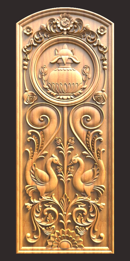 Latest Kalasam Door Design For CNC Carving