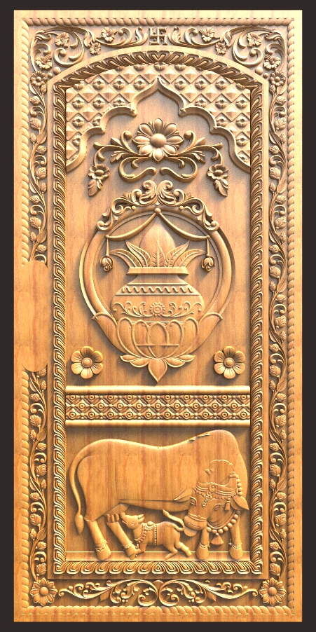 New Kalasam Door Design For CNC Carving