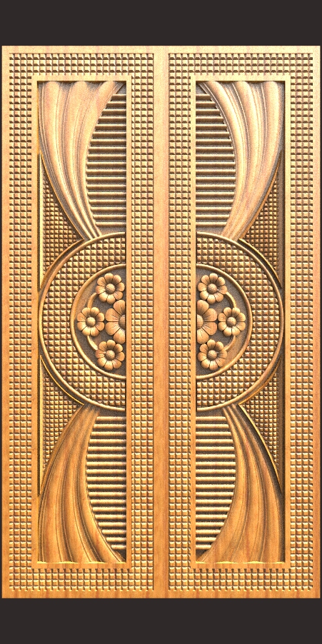 Fancy Double Door Design For CNC Carving