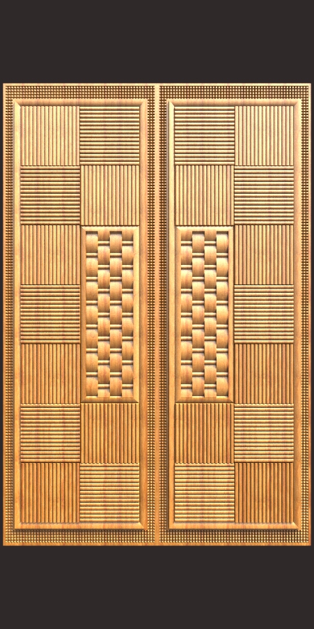 Latest Fancy Double Door Design For CNC Carving