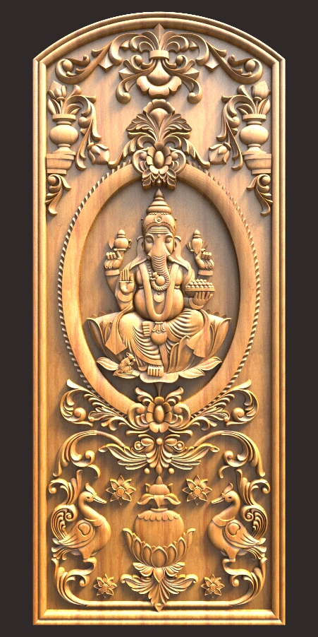 New Ganesh Door Design for CNC Carving