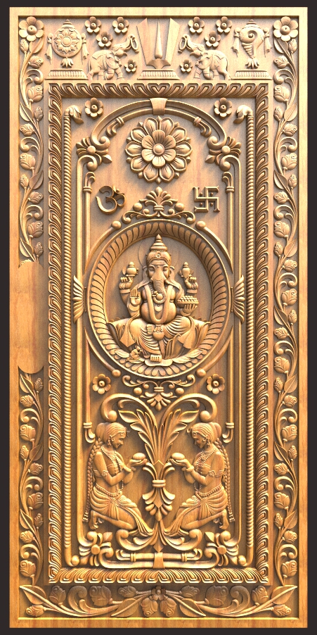 Latest Ganesh Main Door Design For CNC Carving