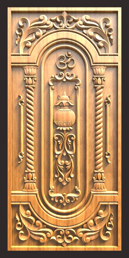 Latest Kalasam Door Design For CNC Carving