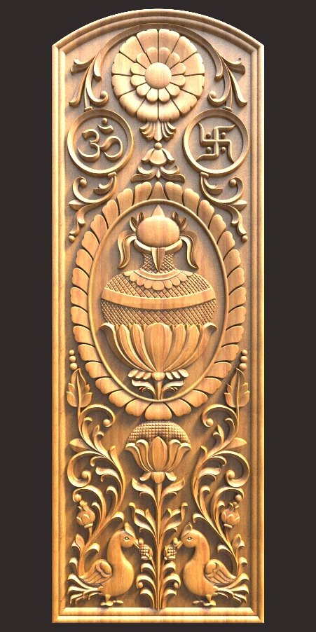 Latest Kalasam Door Design For CNC Carving