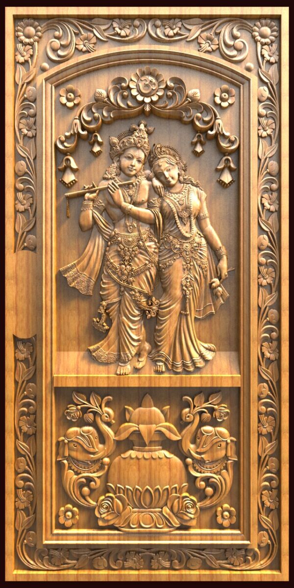 RadhaKrishna Door For CNC Carving