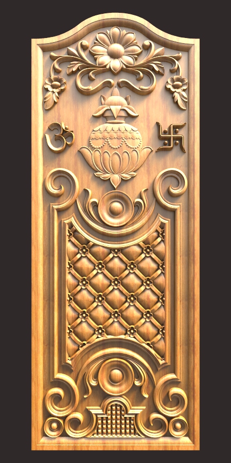 Fancy Kalasam Door Design For CNC Carving