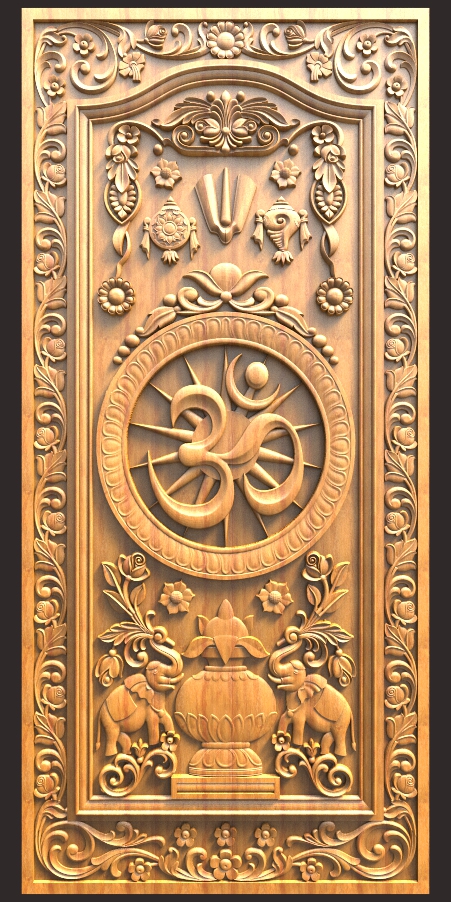 Om Door Design For CNC Carving