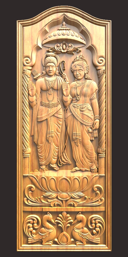 Sita Ram Door Design For CNC Carving