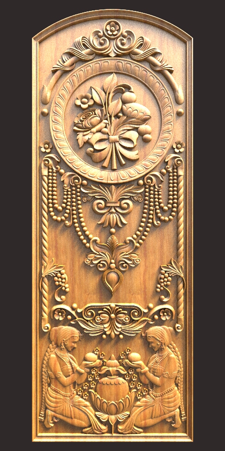 Bouquet Door For CNC Carving