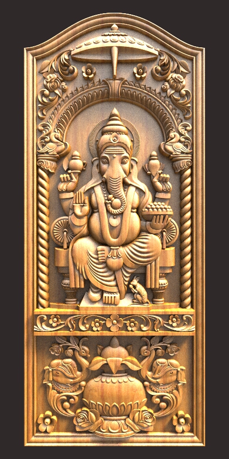 Latest Ganesh Door Design For CNC